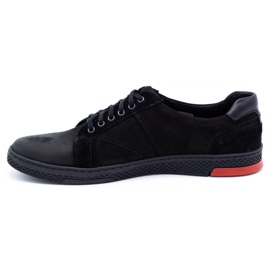 KOMODO Scarpe casual in pelle da uomo nere 884K nero 1
