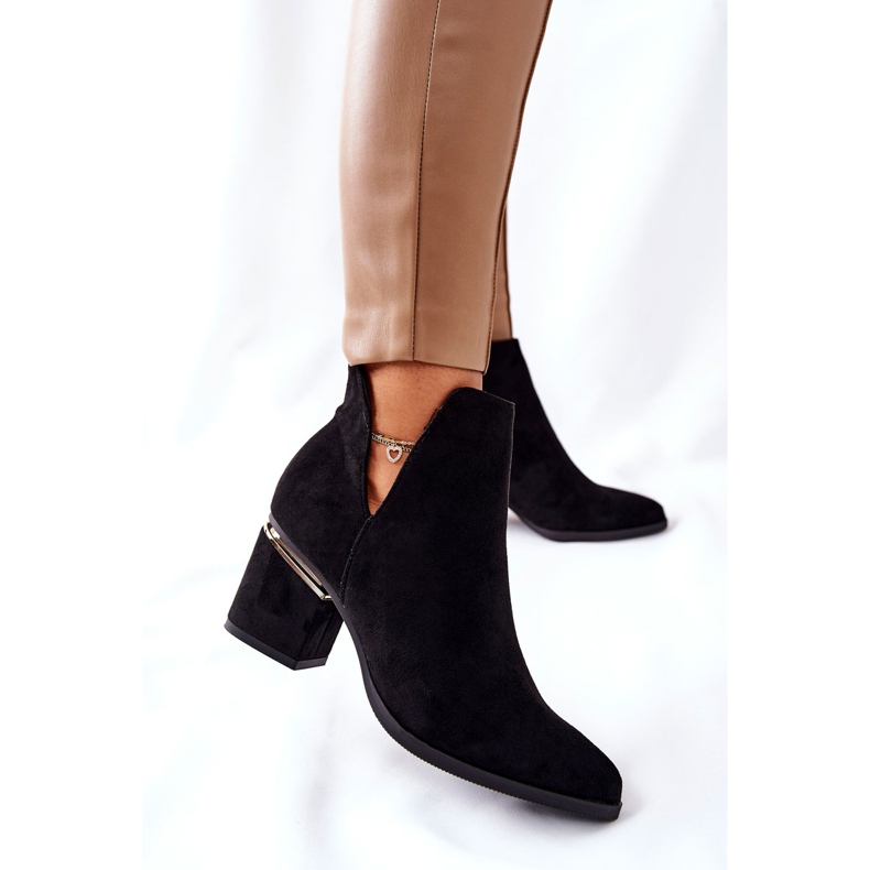 PS1 Stivali Da Donna In Pelle Scamosciata Con Ritagli Nero Noel 2