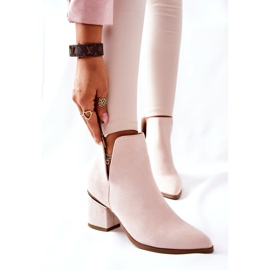 PS1 Stivali Da Donna In Pelle Scamosciata Con Ritagli Beige Noel 2