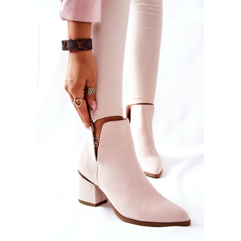 PS1 Stivali Da Donna In Pelle Scamosciata Con Ritagli Beige Noel 2