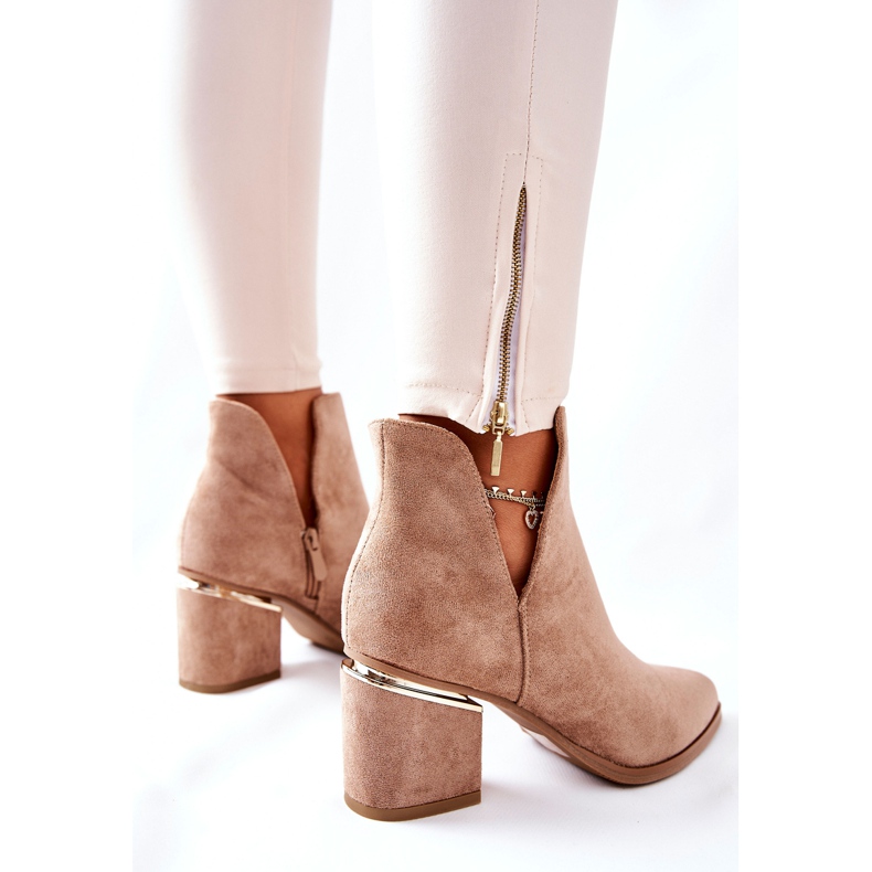 PS1 Stivaletti da donna in pelle scamosciata con intagli Khaki Noel cachi 2
