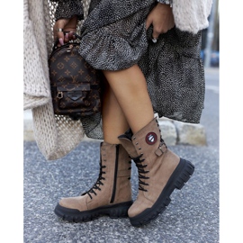 NAVY DOT Stivali da donna Trappers Workers Brown Monope marrone 2