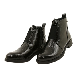 Stivaletti in vernice con fantasia animalier Sergio Leone BT400 Nero 5