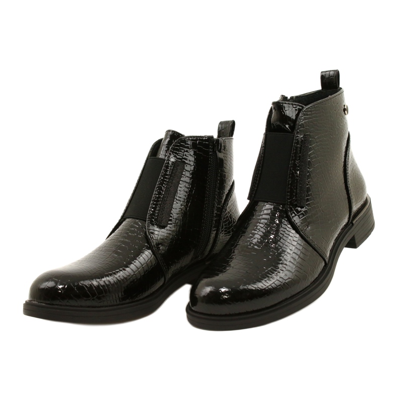 Stivaletti in vernice con fantasia animalier Sergio Leone BT400 Nero 5