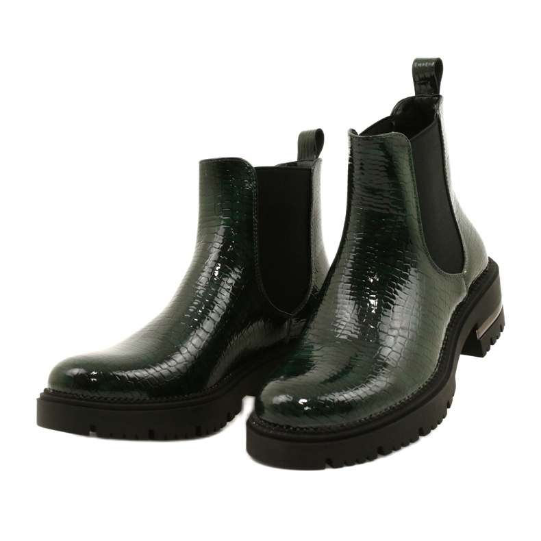Stivali laccati Łuska Sergio Leone TR746 Verde 5