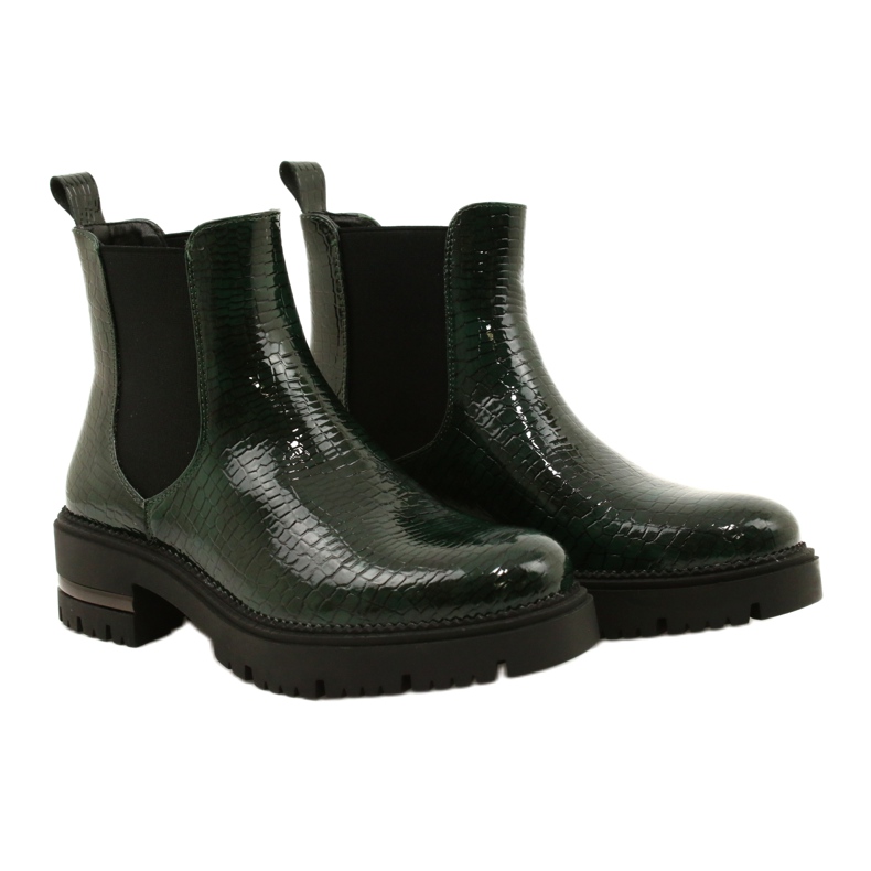 Stivali laccati Łuska Sergio Leone TR746 Verde 7