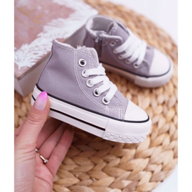 FRROCK Sneakers Bambini Classiche Alte Con Cerniera Grigie Filemon grigio 2