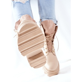 PA2 Stivali da donna in pelle traforata Beige Small Hootie 1