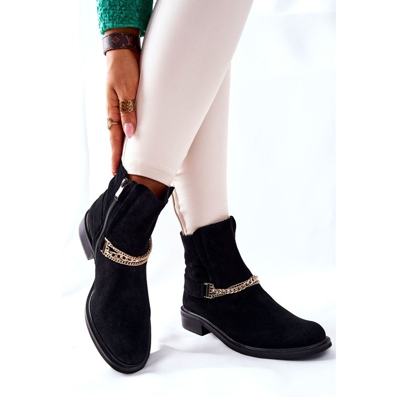 Stivali in pelle da donna Nicole Black Dome nero 2