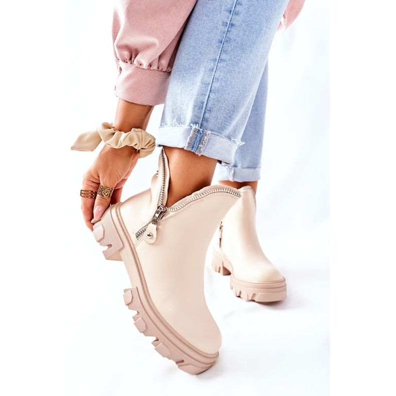 FI1 Stivaletti Donna Con Ritagli Beige Rhythm 1