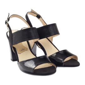 Sandali Caprice in vernice scarpe da donna 28307 nero 4