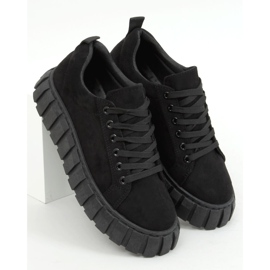Sneakers nere 19287 All Black con suola spessa nero 1