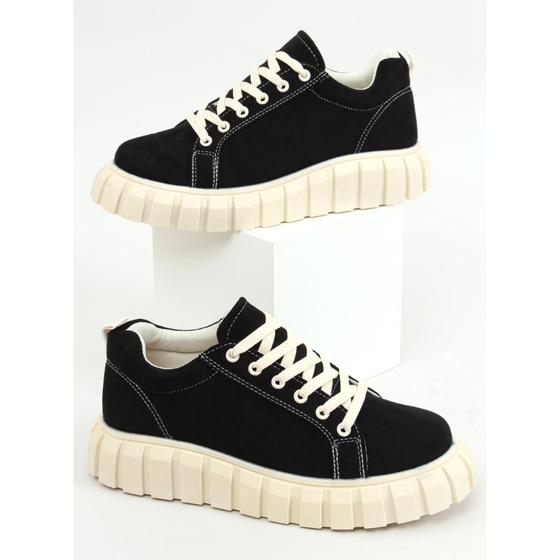Sneakers nere con suola spessa 85-737 Black nero 1