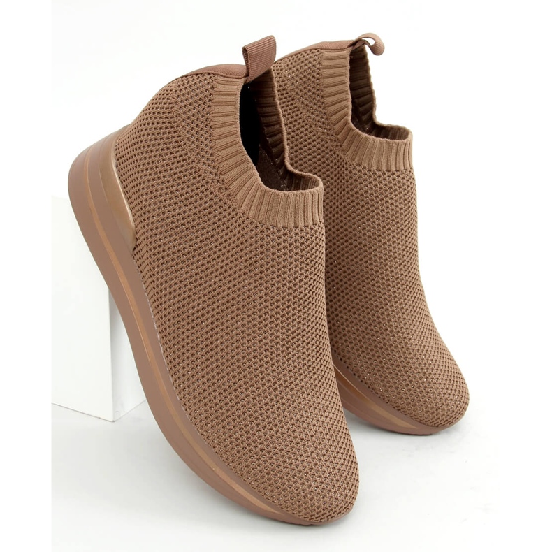 Camel RQ316 Scarpe sportive con zeppa color cammello marrone 1