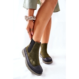 Stivaletti Donna Stivaletti Chelsea Pelle Scamosciata Big Star II274355 Cachi verde 1