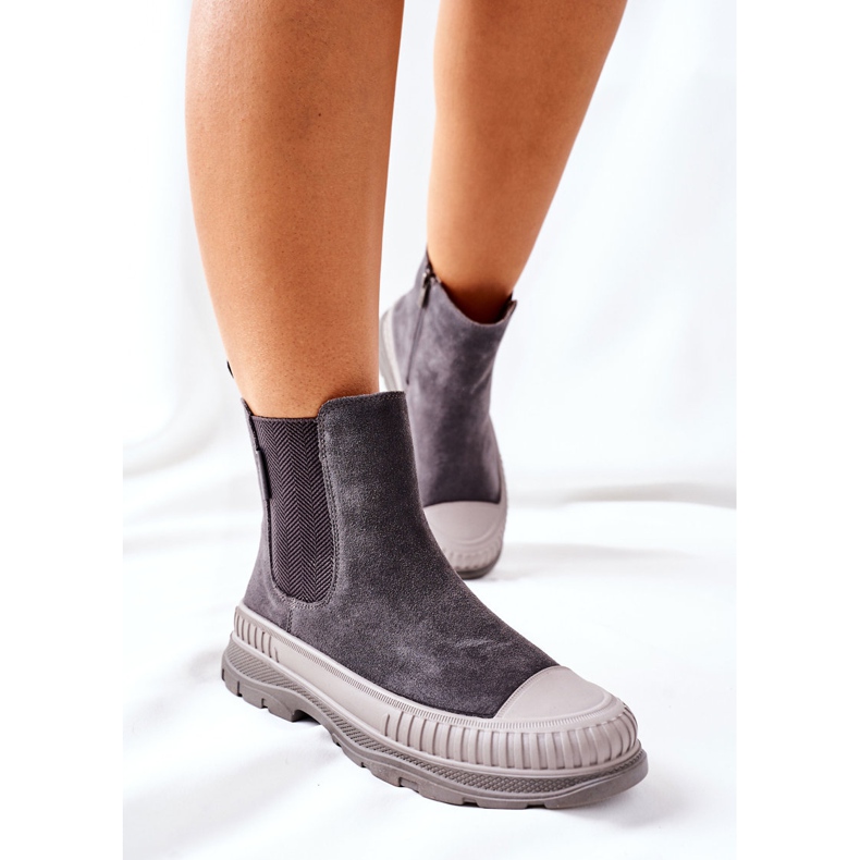 Stivaletti Donna Stivaletti Chelsea Pelle Scamosciata Big Star II274353 Grigio 2