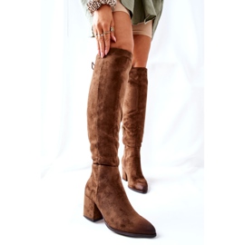 Vinceza Stivali Donna Con Tacco Camoscio Marrone Corrig cachi 1