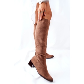 Vinceza Stivali Donna Con Tacco Alto Camoscio Beige Bolea 2