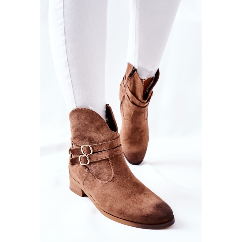 Vinceza Stivali caldi in pelle scamosciata da donna Beige Castlerock marrone 2