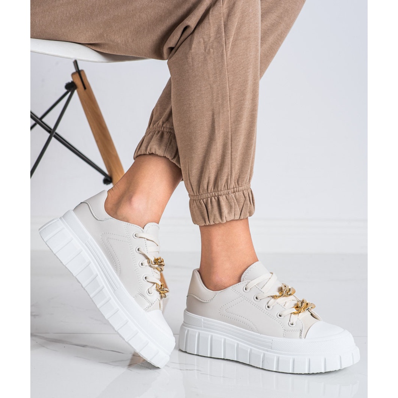 SHELOVET Sneakers Con Catena Alla Moda beige 1
