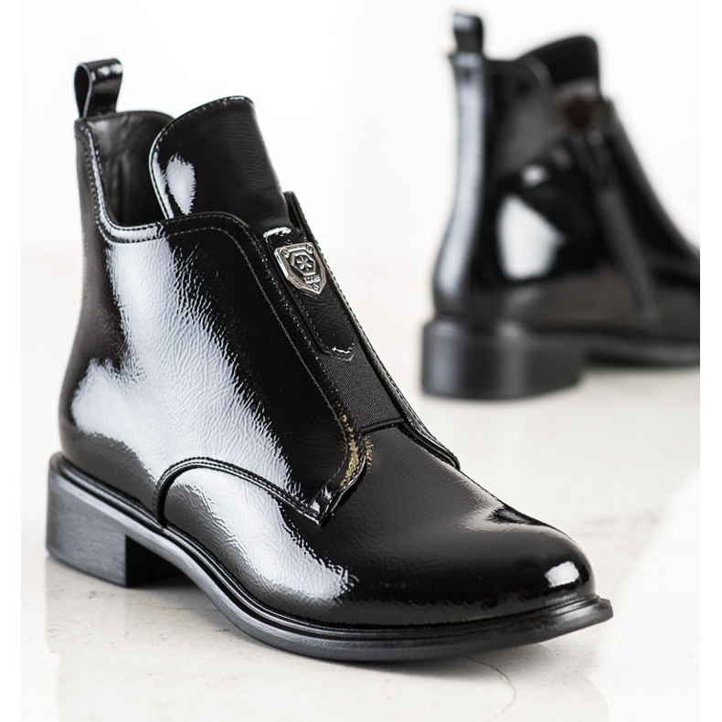 Filippo Stivali laccati alla moda nero 1