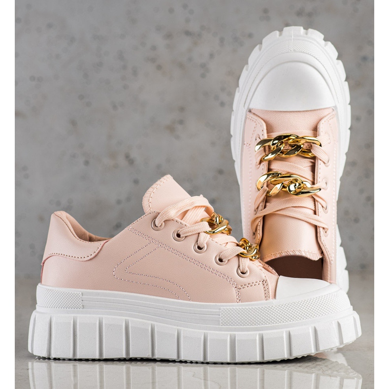SHELOVET Sneakers Con Catena Alla Moda rosa 1