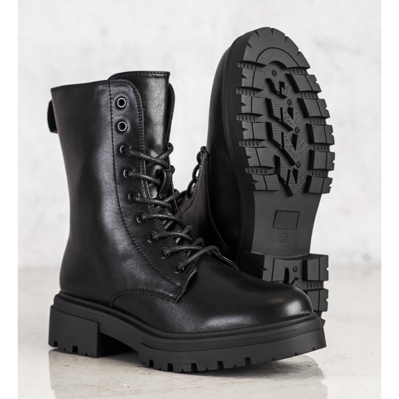 Evento Stivali caldi con ecopelle nero 1