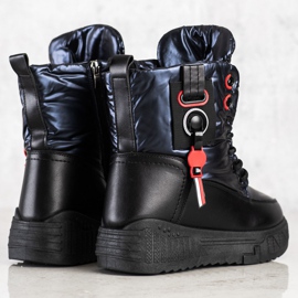 Seastar Stivali da neve caldi sulla piattaforma nero blu navy 2