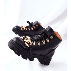 PS1 Stivaletti Warm Trapper da donna con catena Nero Labri 1