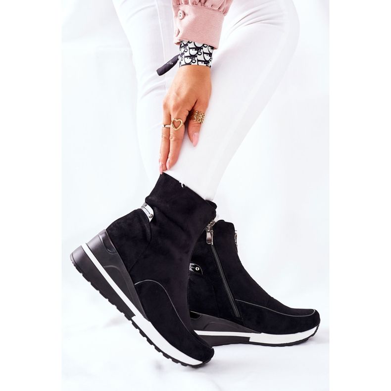 Vinceza Stivali da donna con zeppa Black Glenvar nero 1