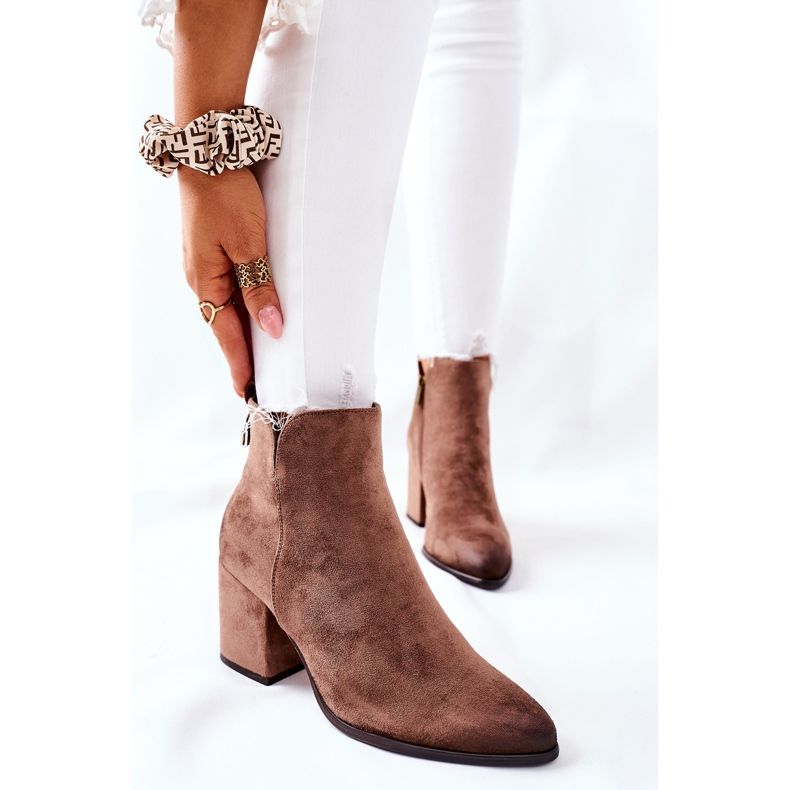 Vinceza Stivali Donna Con Tacco Camoscio Beige Carrick 1