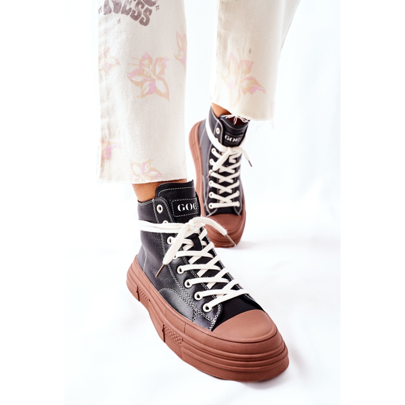 Sneakers alte da donna isolate GOE II2N4033 nere marrone nero 2