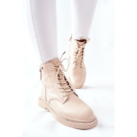 Stivali da donna in pelle GOE II2N4015 Beige 2