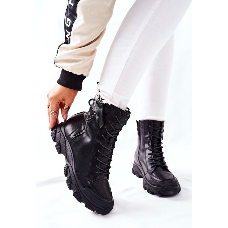 Stivali in pelle da donna GOE II2N4031 Nero 1
