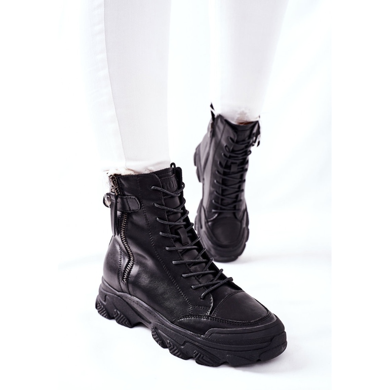 Stivali in pelle da donna GOE II2N4031 Nero 2