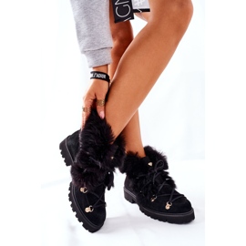 Stivali da donna in pelle velour Nicole Black 2680/028 nero 2