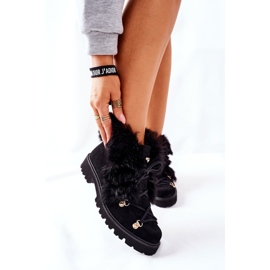 Stivali da donna in pelle velour Nicole Black 2680/028 nero 1