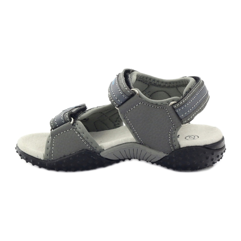 American Club Sandali in velcro con inserto in pelle grigia americana 1618 grigio blu 2