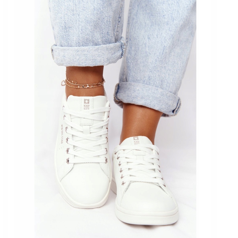 Sneakers da Donna in Pelle Big Star DD274583 Bianco-Rame bianca 5