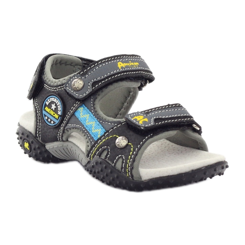American Club Sandali in velcro con inserto in pelle americana 1618 ['giallo, 'grigio', 'nero'] grigio 1