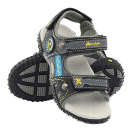 American Club Sandali in velcro con inserto in pelle americana 1618 ['giallo, 'grigio', 'nero'] grigio 3