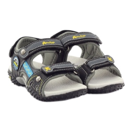 American Club Sandali in velcro con inserto in pelle americana 1618 ['giallo, 'grigio', 'nero'] grigio 4