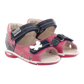 Sandali in pelle femminile con farfalla rosa Bartuś 4