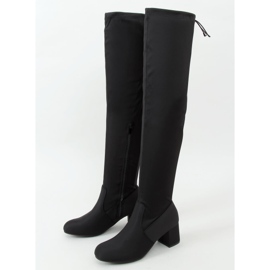 Stivali sopra il ginocchio con tomaia flessibile nero RF297-1 Black 1