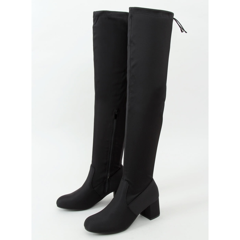 Stivali sopra il ginocchio con tomaia flessibile nero RF297-1 Black 1