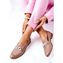 Scarpe brogue da donna Maciejka Mocassini laccati Beige 4099B-04 / 00-1 2