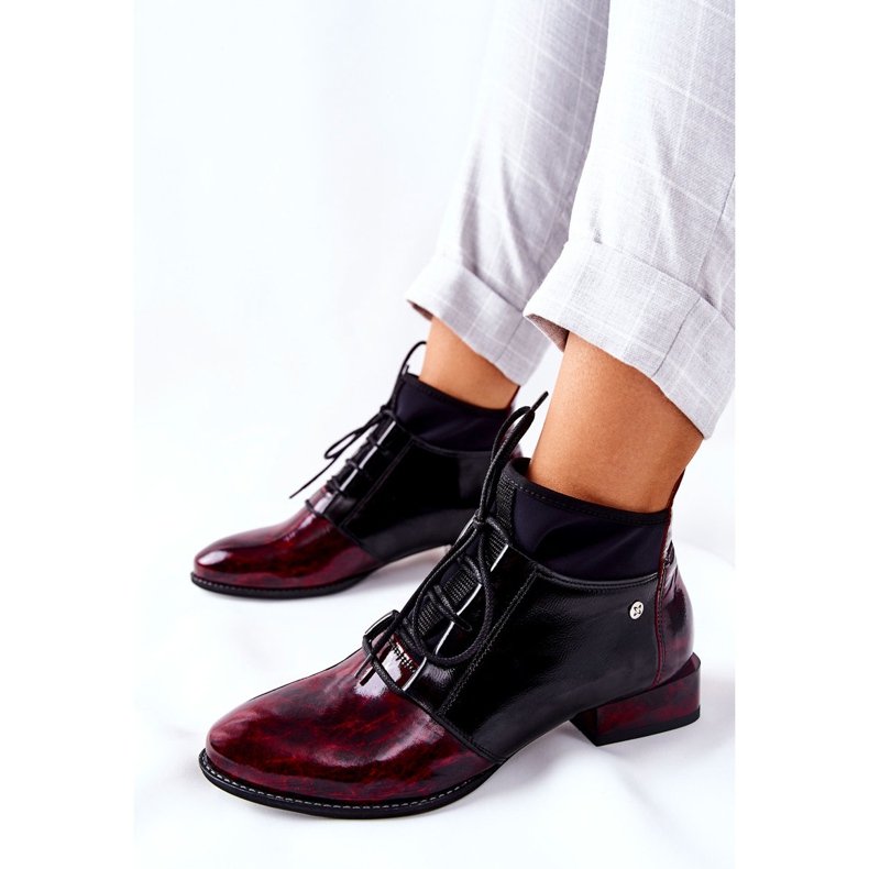 Stivali in pelle Maciejka 04744-29 Marmi marmorizzati nero rosso 1
