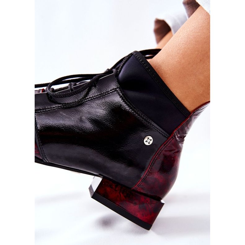Stivali in pelle Maciejka 04744-29 Marmi marmorizzati nero rosso 2