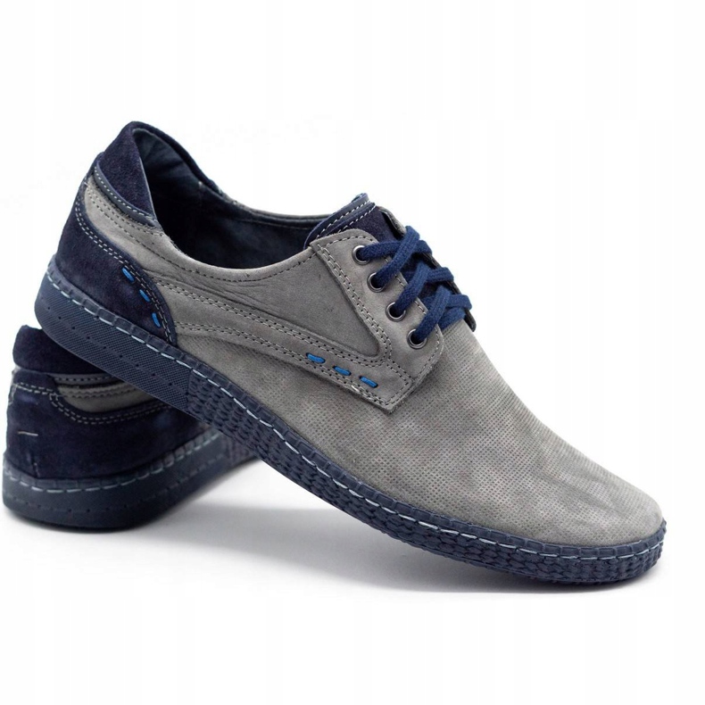 KOMODO Scarpe casual da uomo 848 grigie blu navy grigio 3