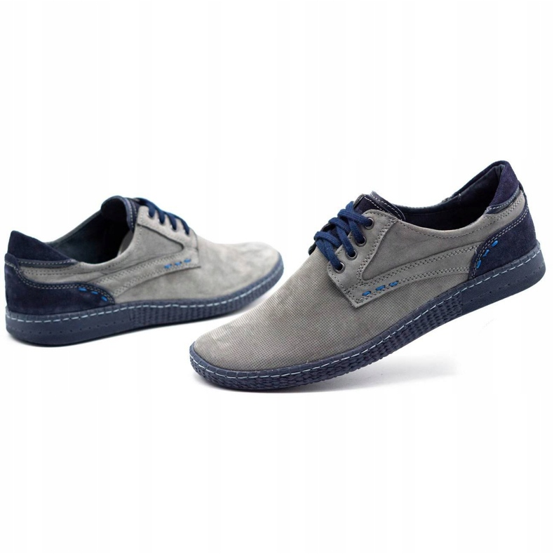 KOMODO Scarpe casual da uomo 848 grigie blu navy grigio 4